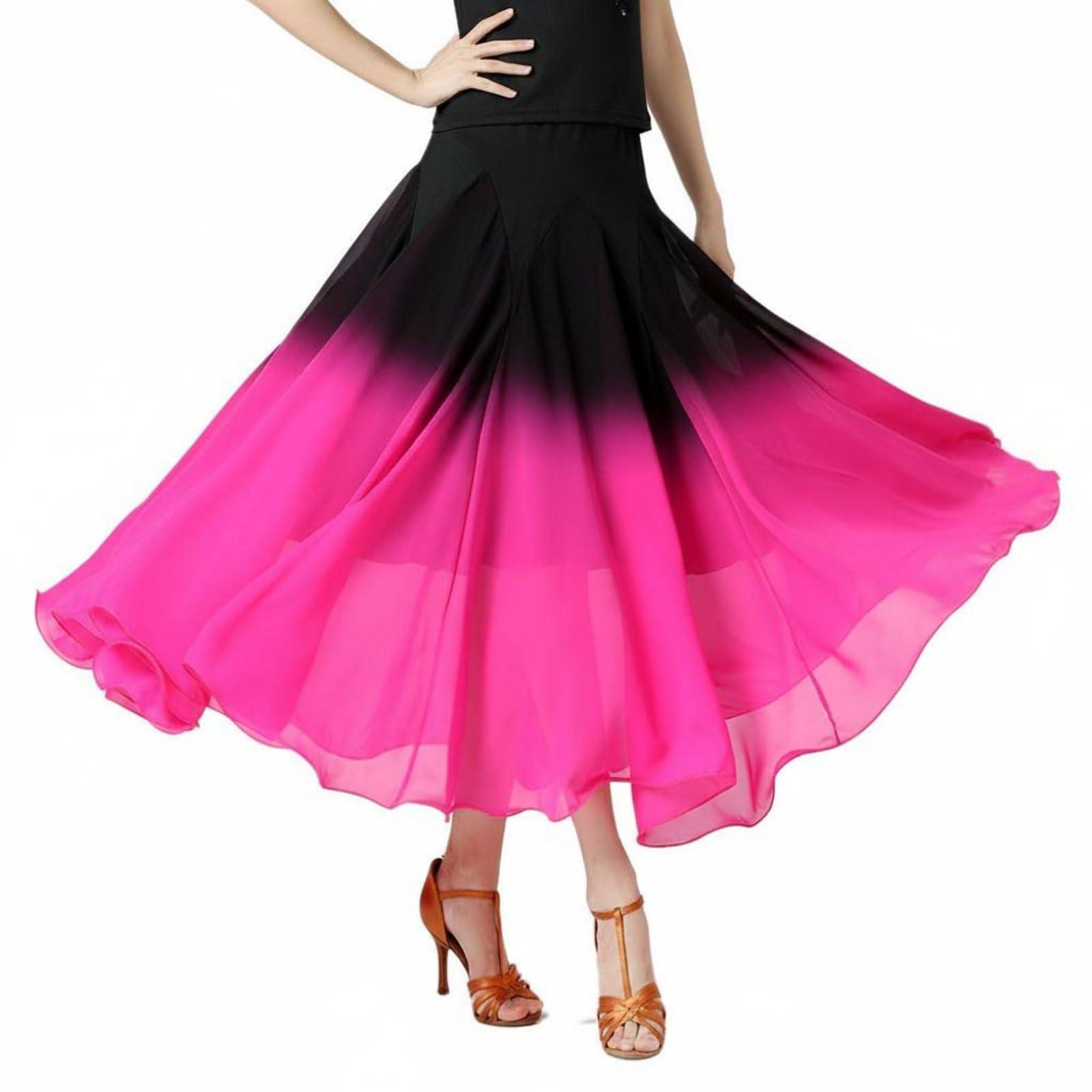 Jupe Longue Danse Salon Taille Élastique, As4, Alpha, Numeric_10, Numeric_10, Numeric_100, Regular, Regular, Array, Rose Vif