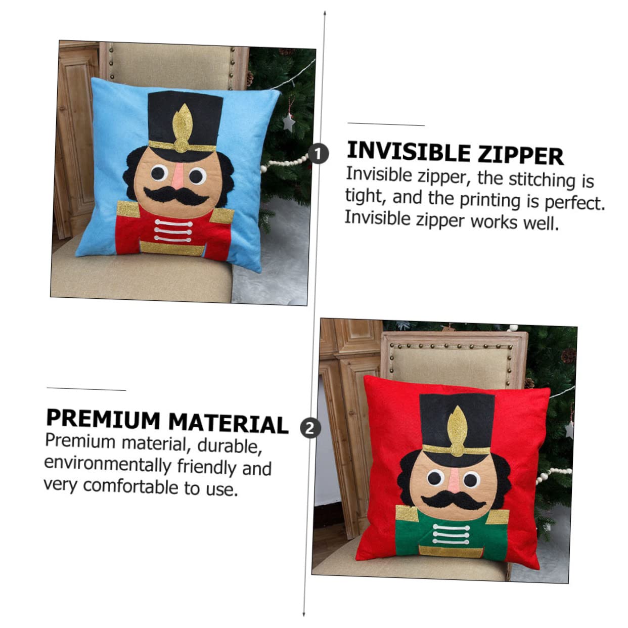 MAGICLULU 3 Set Di Comode Federe Per Cuscini Quadrati Per La Casa Decorazioni Per Cuscini Per Le Feste Federe Per Cuscini Natalizi Federe Per Cuscini A Tema Natalizio 2 Pezzi*3