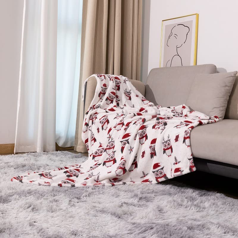 Amazon｜白フクロウ 毛布 ダブル 掛け毛布 セミダブル シングル 秋冬用