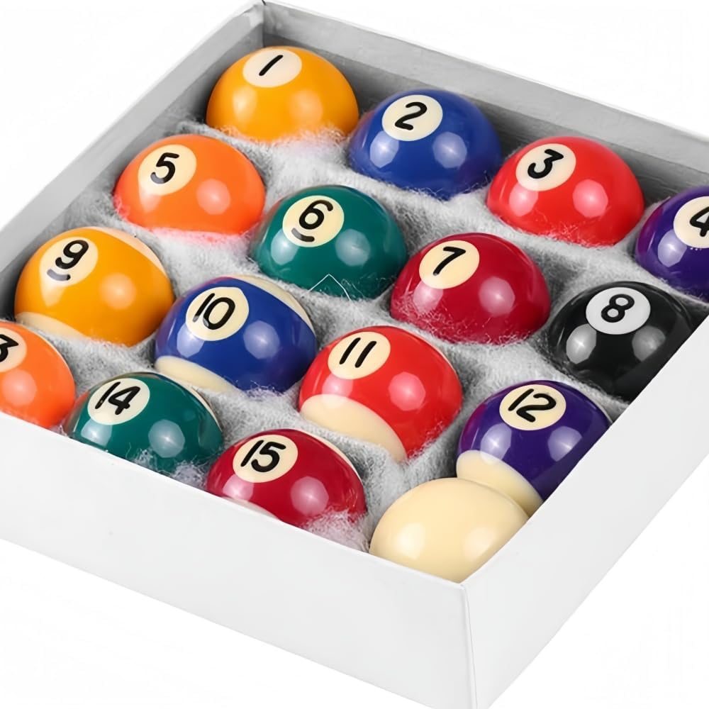 16PCS mini Billiard Balls Set, 25mm (0.98 inches), Suitable for mini Pool Tables, Suitable for Tabletop Gaming, Travel, and Home Entertainment