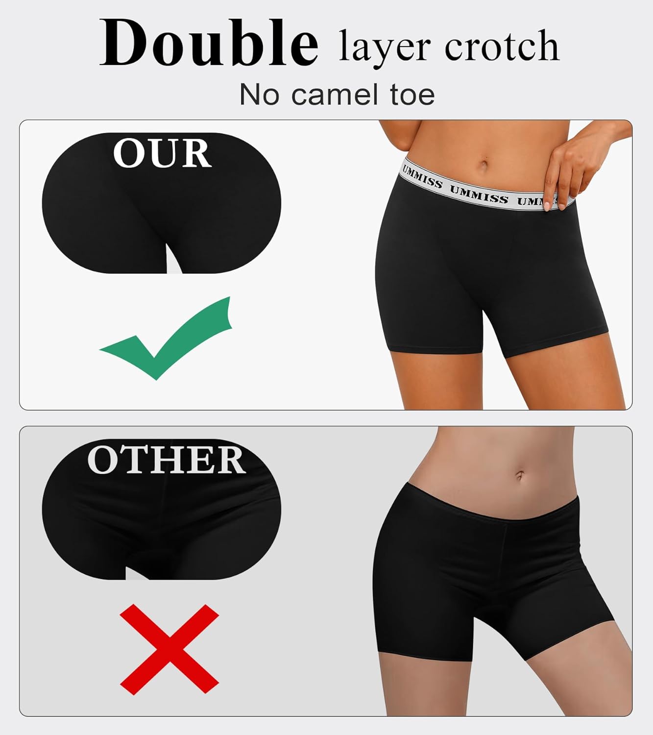 UMMISS Womens Boxer Briefs Underwear Boy Shorts Cotton Underwear Soft Anti Chafing Ladies Panties 4 Pack - Image 5