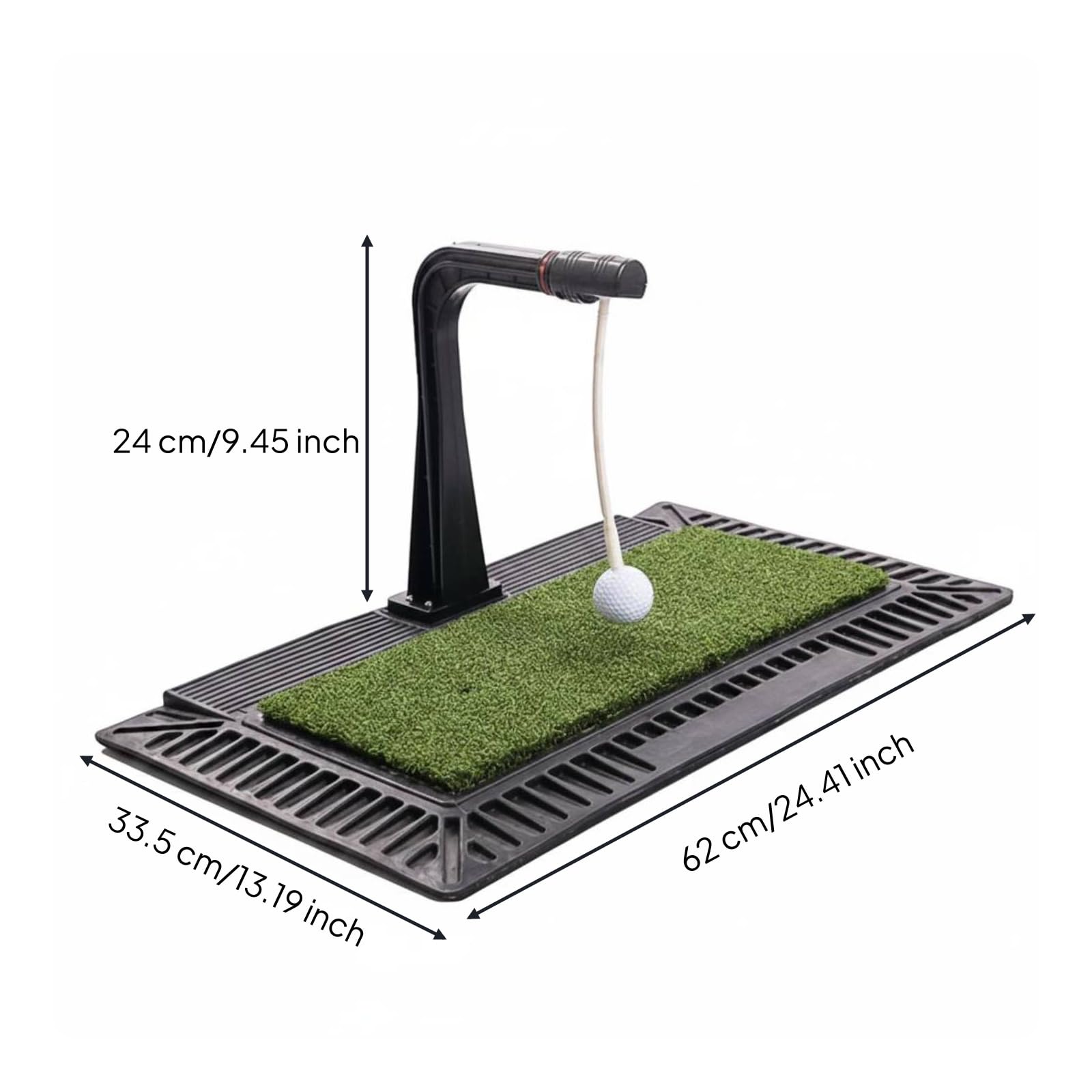 Baoblaze Entrenador de Swing de Golf Tapete de Entrenamiento Alfombra de Golpeo Herramienta de Práctica con Guía de Impacto Giratoria 360 y Área de Golpeo