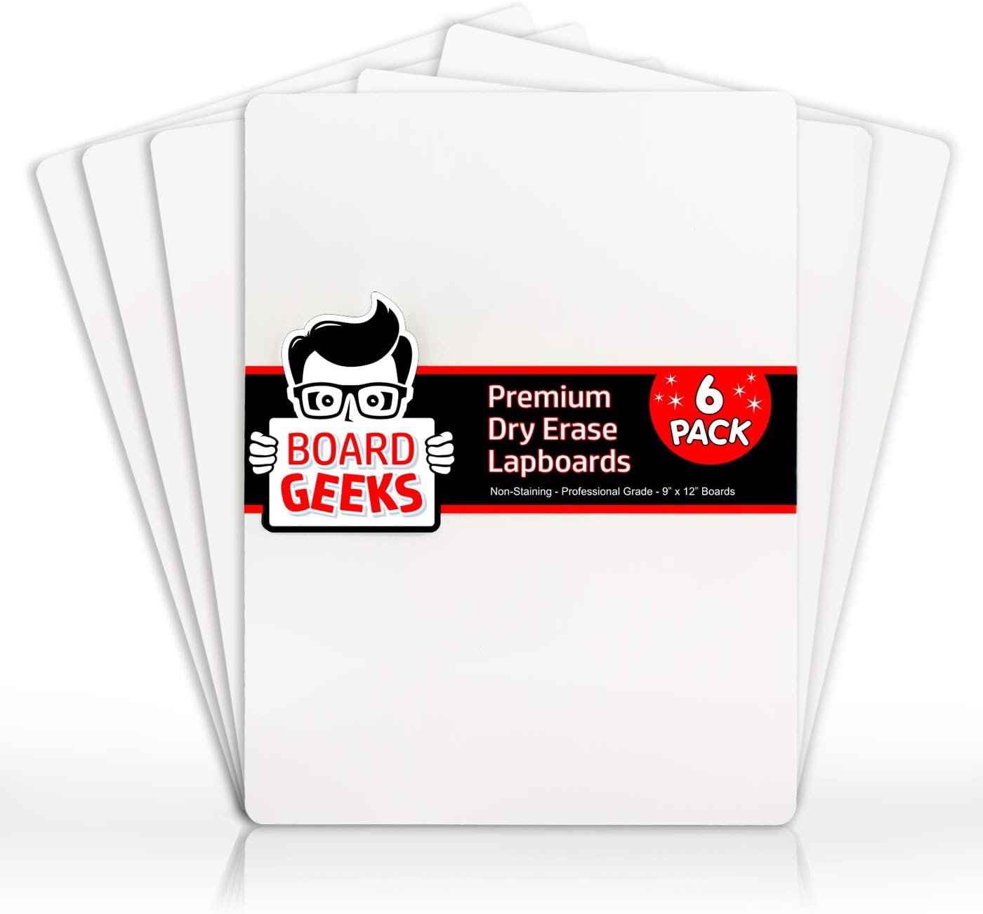 Board Geeks 6 Premium Small Dry Erase Board 9"x12" Portable Dry Erase
