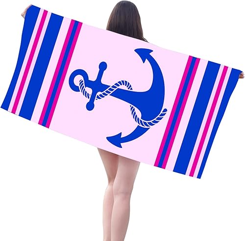 Toalla de playa para piscina, de gran tamaño, sin arena, de secado rápido, ligera, para viajes, natación, campamento, 71 x 31 pulgadas, flor de rosa