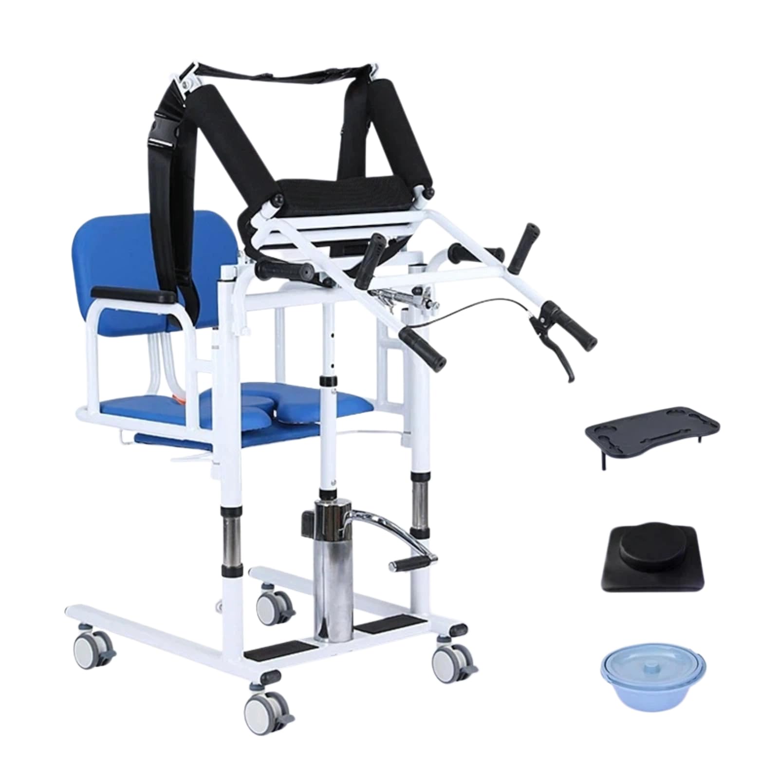 Sedia multifunzionale per il trasferimento dei pazienti con ruote Sedia da doccia per anziani disabili Bagno Sicurezza Mobilità Aiuto