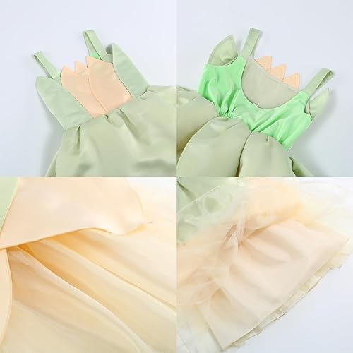 Vista 4 de Disfraz de princesa para niñas, disfraz de fiesta de cumpleaños de Halloween con accesorios