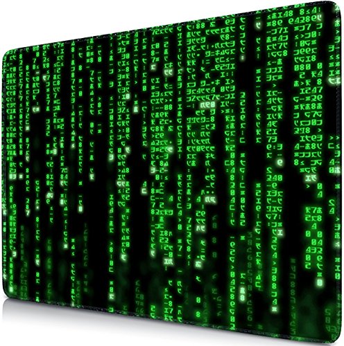 Sidorenko Gaming Mauspad XXL Grün - Großes Mousepad 350x260 mm - rutschfeste Schreibtischunterlage für Gaming und Büro - Fransenfreie Ränder - Präzises und langlebiges Large Mouse pad maxlvl