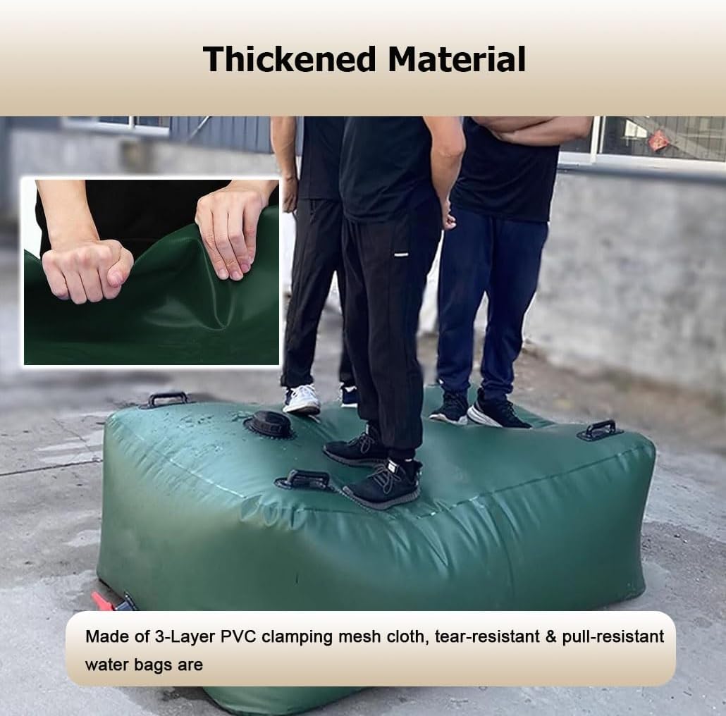 50-6000 Gal Extra Large Water Storage Bag, Farm Agricultural Drought-Resistant Water Container with Faucet, Portable Watering Bladder Tank(Green,1x0.8x0.5m/400L/105.7gal)