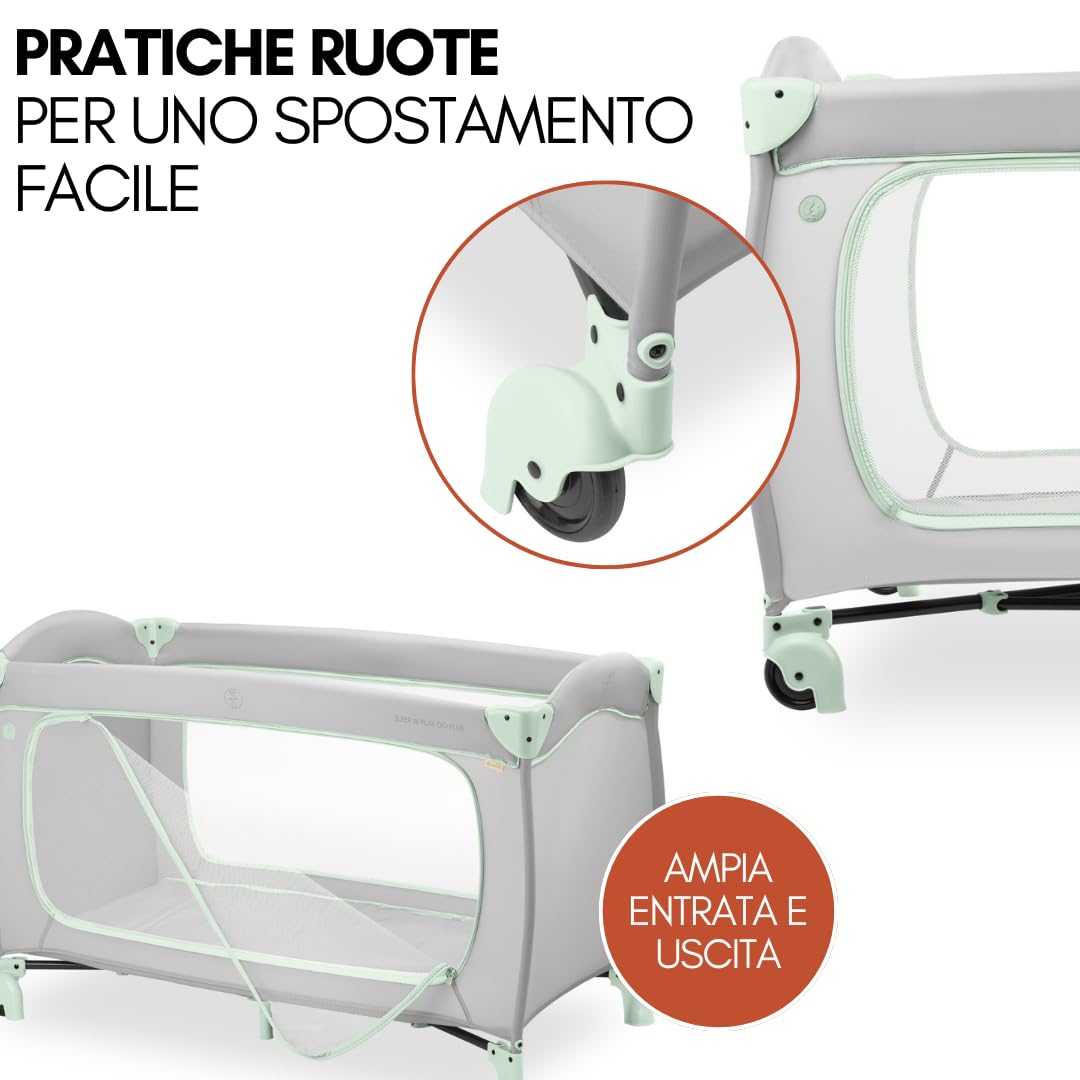 hauck Lettino Neonato Da Viaggio Sleep N Play Go Plus - Set XXL Con Materasso, Lenzuolo, Zanzariera e Coprimaterasso - Culla Da Campeggio Pieghevole -