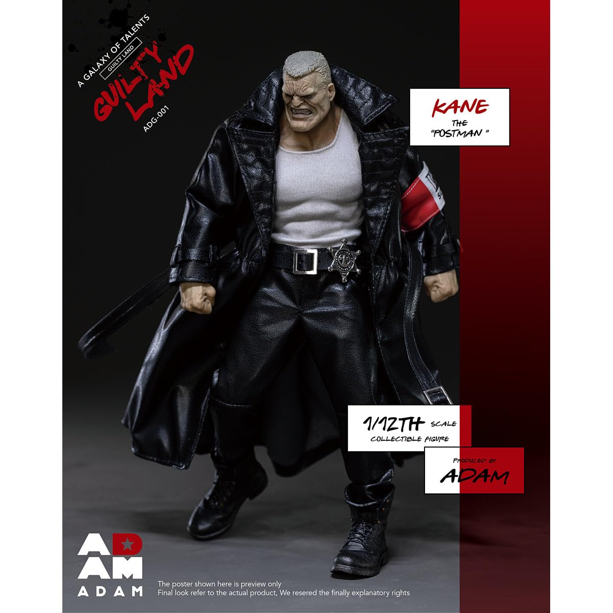 HIPLAY ADAM Guilty Land - Kane The Postman Figura Akcji 1/12 Skali