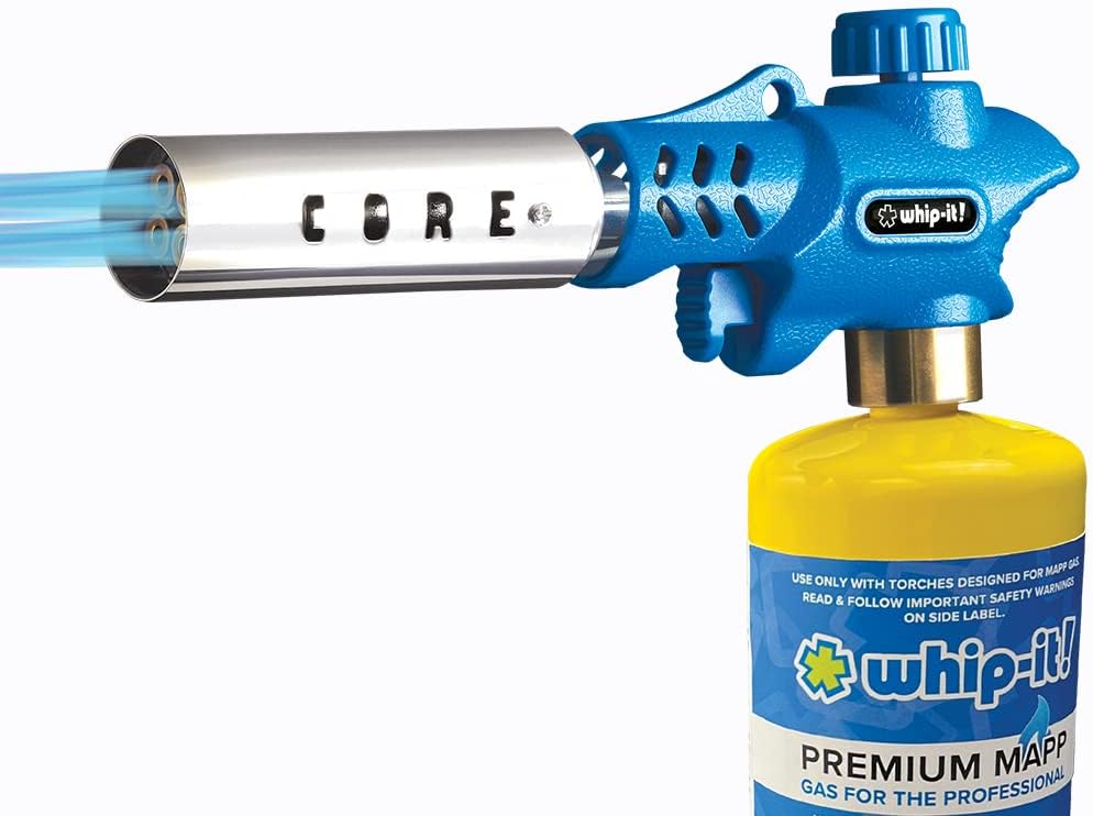 Whip-It! Core Pro 4 Brass Flame Lighters MAPP Propane Ultra Powerful Torch