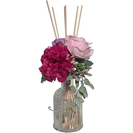 Amazon ルームフレグランス ディフューザー 薔薇 カーネーション 香り 芳香剤 インテリア 造花 枯れない 花 プレゼント 母の日 出産祝い 結婚祝い お見舞い 誕生日 ギフト フラワーアレンジメント フラワーボックス ローズピンク 花 観葉植物 フラワーギフト