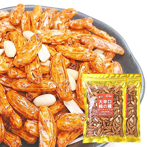 しのや 大辛口柿の種 ピーナッツ入り 200g×2パック チャック付き袋 柿ピー