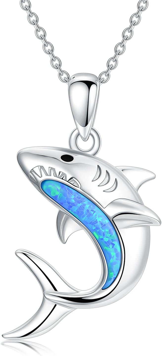 Ocean Necklace for Women - Sterling Silver Octopus/Stingray/Turtle/Wave/Shark/Whale/Starfish/Seahorse/Seashell Pendant Necklace Ocean Jewelry for Her