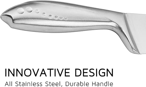 Vista 16 de WELLSTAR Santoku Cuchillo de cocina de 7 pulgadas, afilado estilo japonés con hoja de acero inoxidable de alto carbono, negro