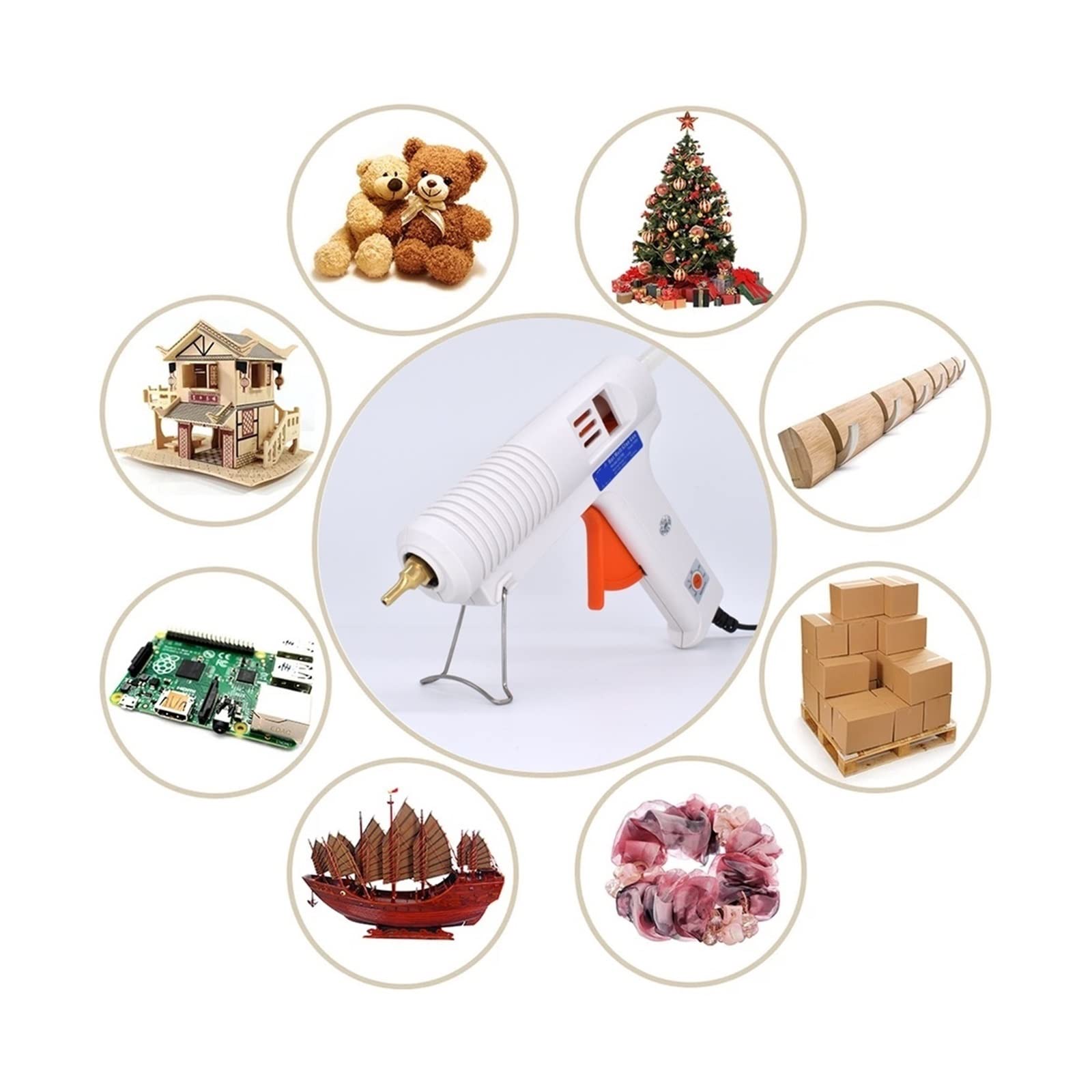 Pistolet Do Klejenia Na Gorąco 150W Profesjonalne Narzędzie Naprawy Przeszczepów Z Regulacją W Wysokiej Temperaturze Elektryczna Opalarka DIY Termiczne Szybkie Niezawodne Klejenie(Gun-Nozzle40mm)