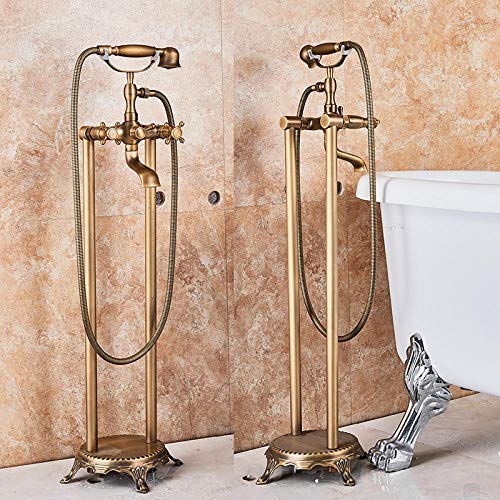 Robinet de douche sur pied laiton pour baignoire sans fixation murale