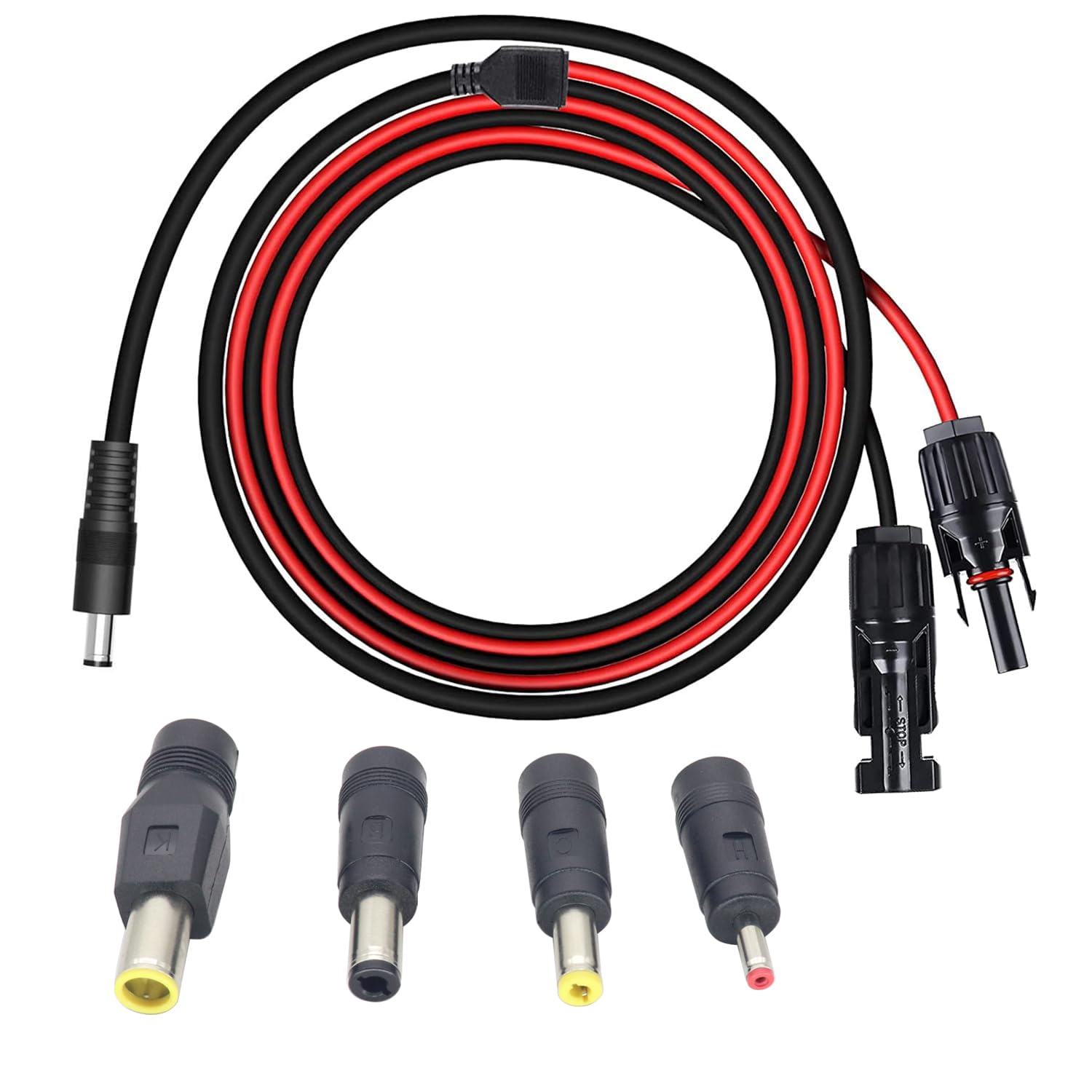 Solar Panel Adapter Cable - MC-4 to DC with Multiple Connector Tips (5.5mm x 2.1mm, 3.5mm x 1.35mm, 5.5mm x 2.5mm, 6.3mm x 3mm, 8mm) for Solar Panel and Generator - 1.5m/5ft 16AWG-image-5