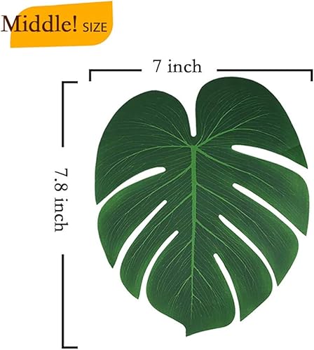 Miniatura 2 de 48 hojas de palmera tropicales de imitación para decoración de mesa de fiesta hawaianoLuauselva (48 unidades)