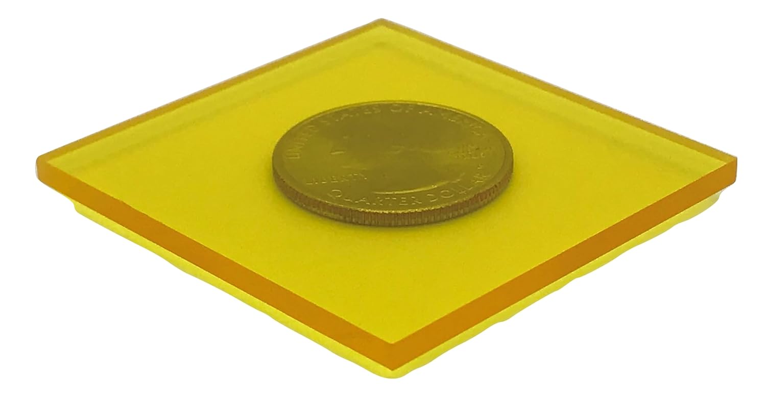 Transparent Yellow Acrylic Sheet (12" x 24", 1/4" / 6mm)