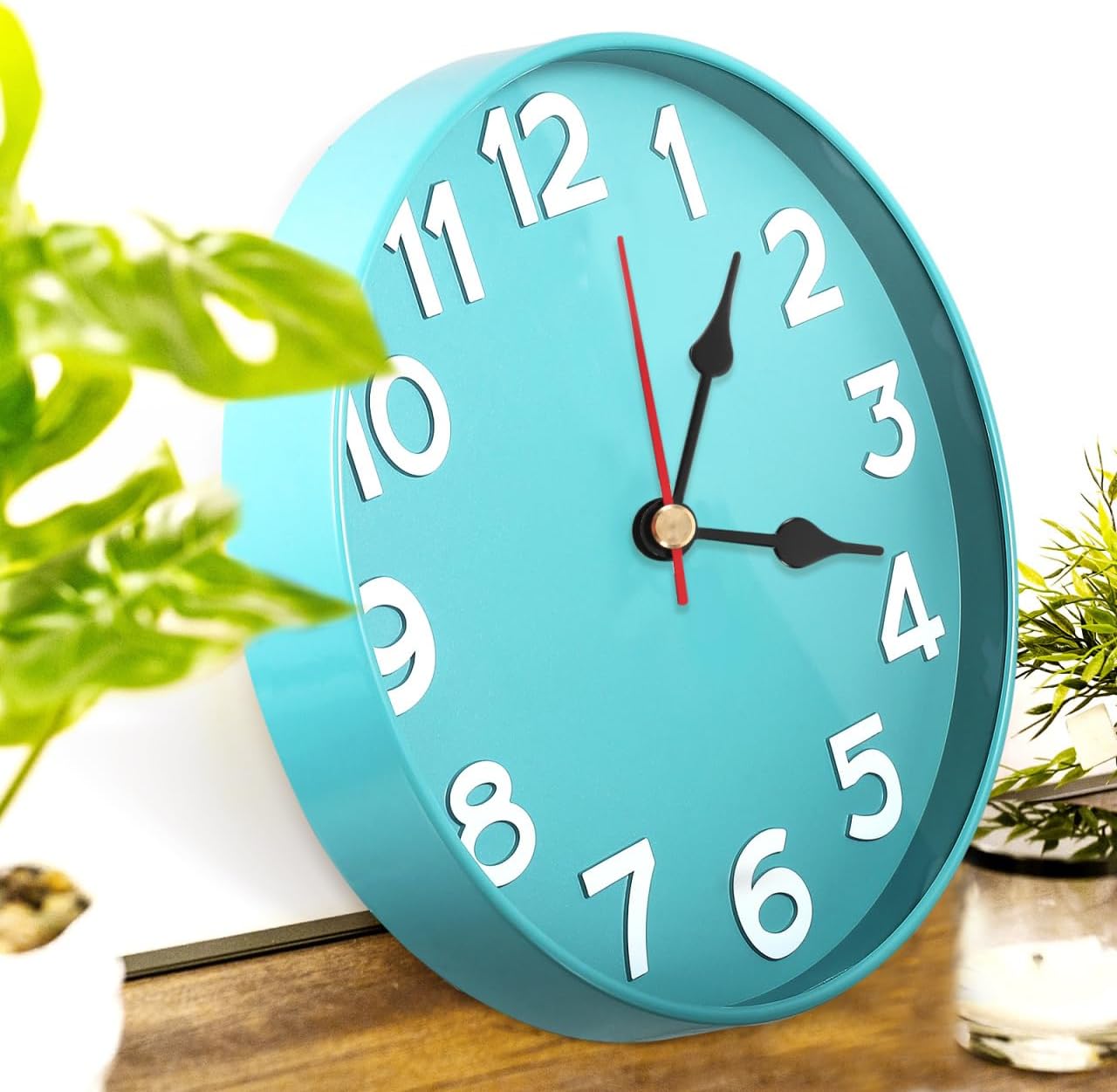 Hemobllo Battery Operated Wall Clock Movement Replacement Kit with Silent Quartz Mechanism and Clock Hands for DIY Desk and Small Wall Repair