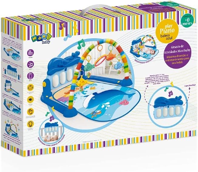 Tapete de Atividades com Play Piano Baleia Azul - Maxibaby
