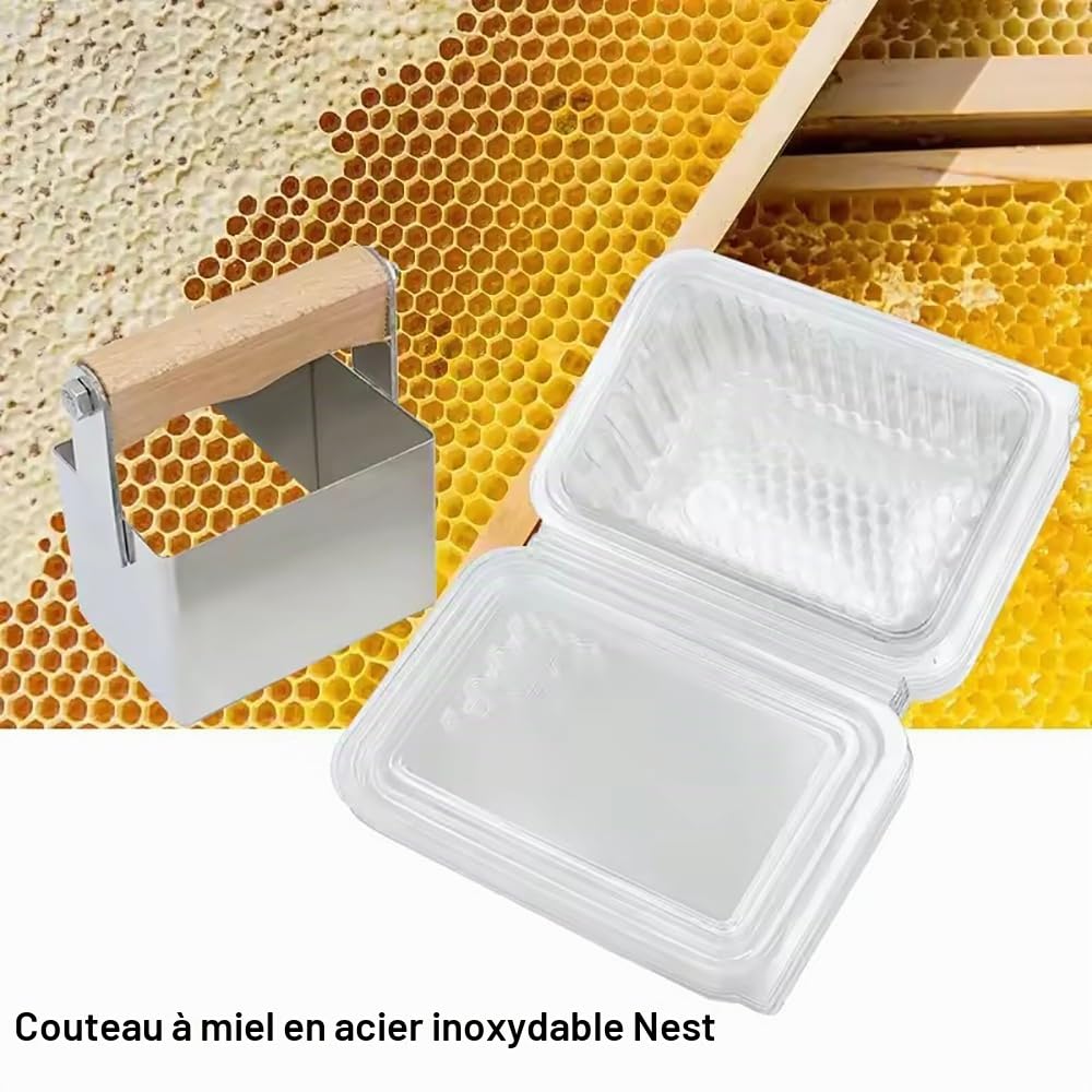 Support en Nid D'abeille,Support D'écran à Cadre en Nid D'abeillePrésentoir en Nid d'abeille,avec Coupe-Rayons et 10 Boîtes–Hauteur Réglable,45×26cm–Pour Apiculture, Restaurants, Boulangeries et Cafés