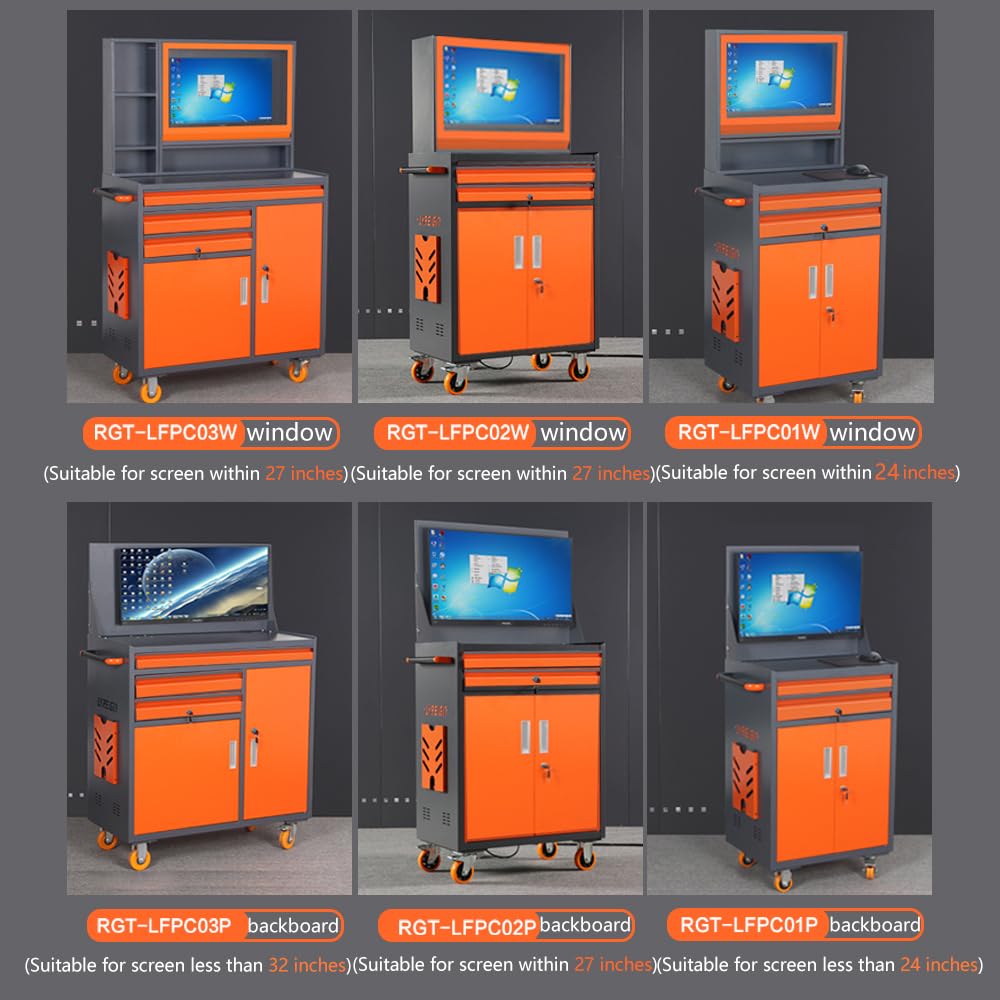 Industrial Computer Cabinet Mobile Computer Cabinet with Cooling Fan Inside for 27 inch Monitor