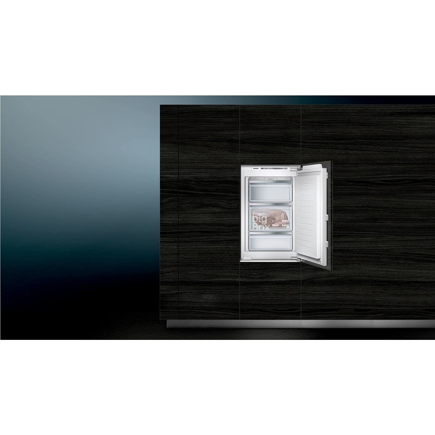 Siemens GI21VAFE0 iQ500 - Congelador empotrado (E, 176 kWh/año, 96 l, baja congelación, gran caja, iluminación interior LED, bisagra plana)