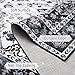 Amearea Vintage Design Area Rugs for Living Room, 4x6 Machine Washable Floral Collection Traditional Bedroom Rug, Low Pile Cute Kids Room Print Carpet, No Slip Office Kitchen Home Decor, Black