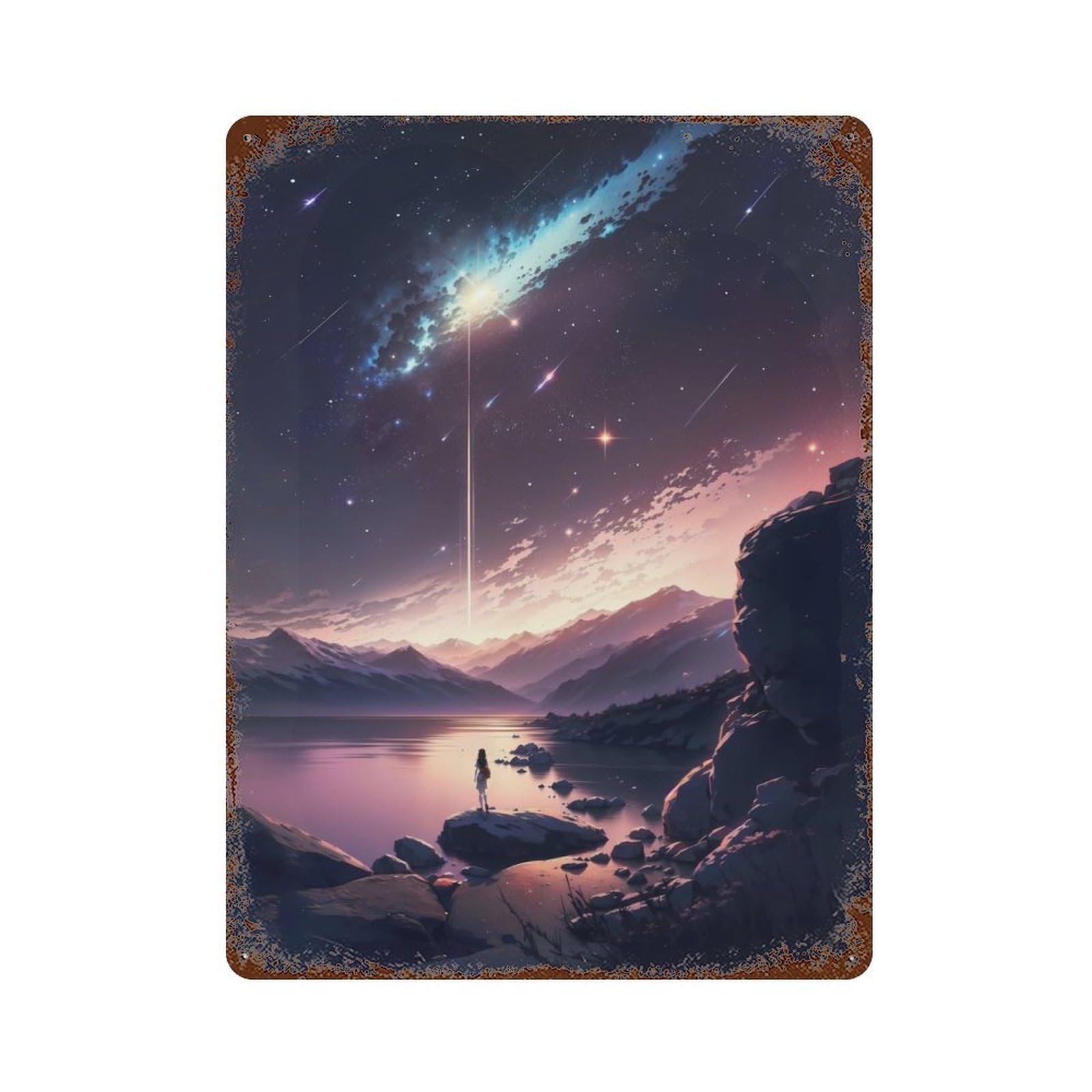 Twilight Descends Anime Retro Metal Sign 15.7"x11.8", for Garage, Bar And Workshop Decor, Shabby Chic Decor