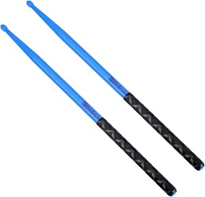 5A Nylon Drumsticks for Drum Set Light Durable Plastic Exercise Anti-Slip Handles Drum Sticks for Adults Musical Instrument Percussion Accessories Blue