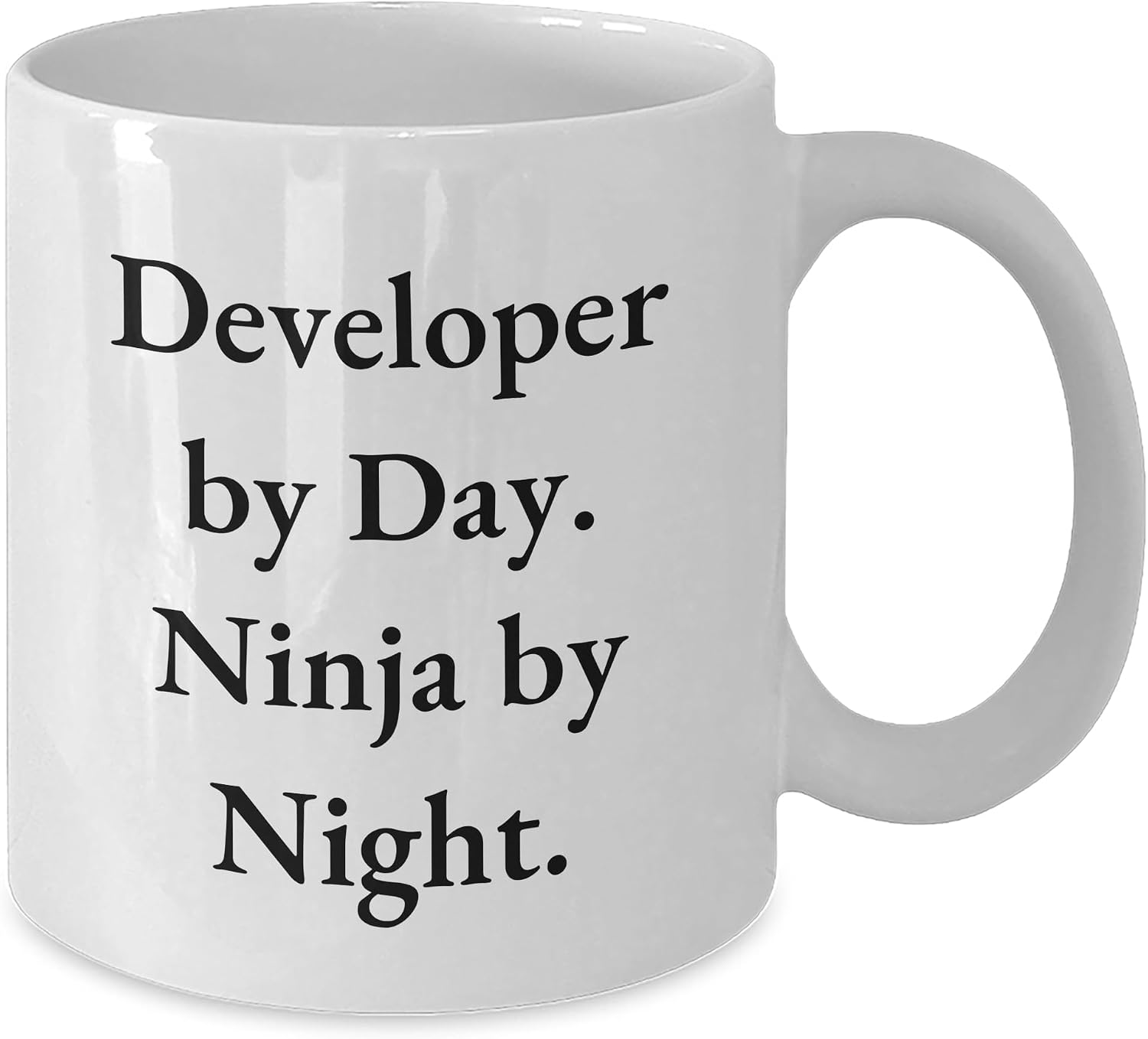 Developer by Day Ninja by Night White Coffee Mug, Funny Quote Gifts for Developer, Gifts from Friends to Developer, Ideal Gift for Christmas