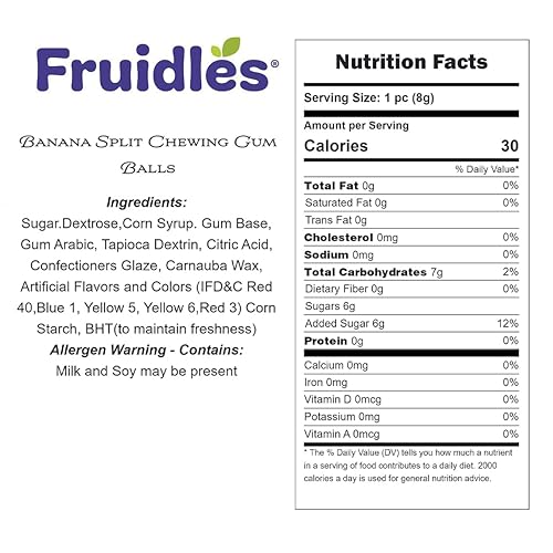 Miniatura 2 de Bolas de goma de mascar divididas de plátano, golosinas saborizadas para bufé, repuestos de tamaño de máquina, certificado Kosher Parve, 1 pulgada