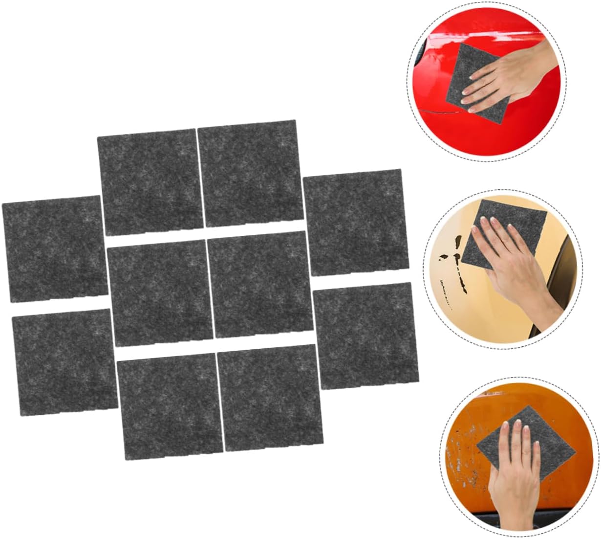 Amosfun 10-Piece Nano Sparkle Cloth Kit for Car Scratch Removal Universal Auto Paint Scratch Remover Restores Vehicle Paint Finish