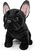 Black Dog Stuffed Animal, French Bulldog Stuffed Animal, 8.7 Inch Soft Cute Bulldog Plush, Realistic Black Dog for Boys and Girls