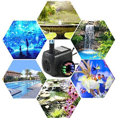 Suntop Mini Pompa, Pompa Acqua sommergibile, 15W, 700L /H, Pompa Acqua Motore Senza spazzole,per Serbatoio di Pesci, Acquario, Funzione dell'Acqua, Fontana Interna - Image 8