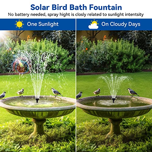 Antfraer Solar Water Fountain Pump With 4Ft Pvc Tubing, Solar Power Bird Bath Fountains With 5 Spray Nozzles, Solar Fountain Pump For Bird Bath, Garden, Pond, Pool Garden Dec #TOP5