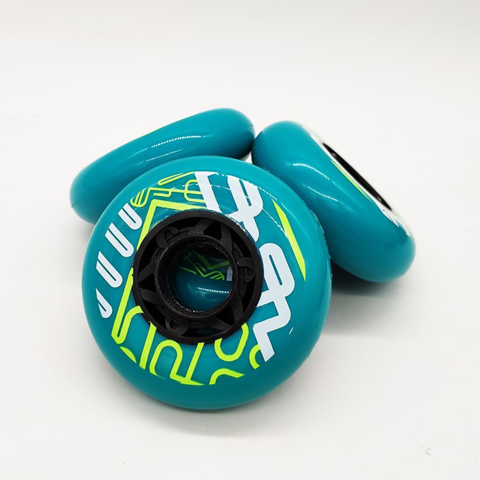 Genérico Ruedas para Patines En Línea Interior Exterior Ruedas para Patines En Línea de 72 mm 76 mm Y 80 mm con Rodamientos Ruedas de Repuesto En Línea de PU 85A Paquete de 8 (Azul 76 mm)