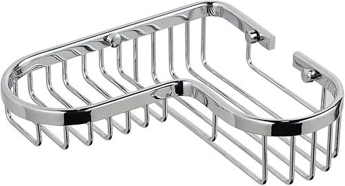 Cesta de ducha, estante de ducha esquinero, soporte de jabón, cesta de alambre de latón para almacenamiento de pared interior de ducha, organizador