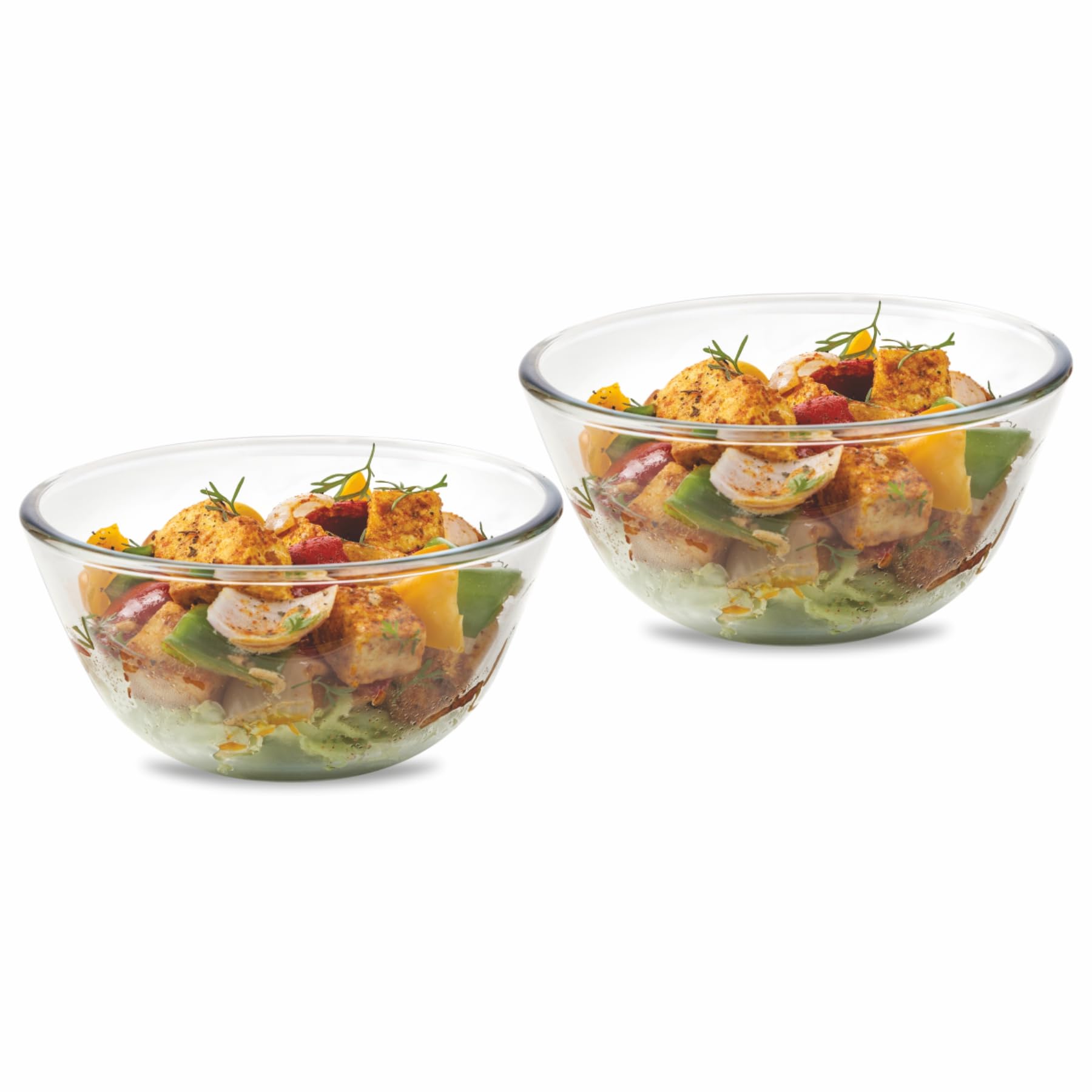 SignoraWare Borosilicate Glass Mixing Bowl|1000ml+1000ml|Set/2Pc|Dishwasher,Refrigerator,Microwave&Oven Safe|High Heat Acceptance|No fear of shattering|Used for Mixing,Storing,Reheating&Serving|Clear (B079W17SY2) Amazon Price History, Amazon Price Tracker