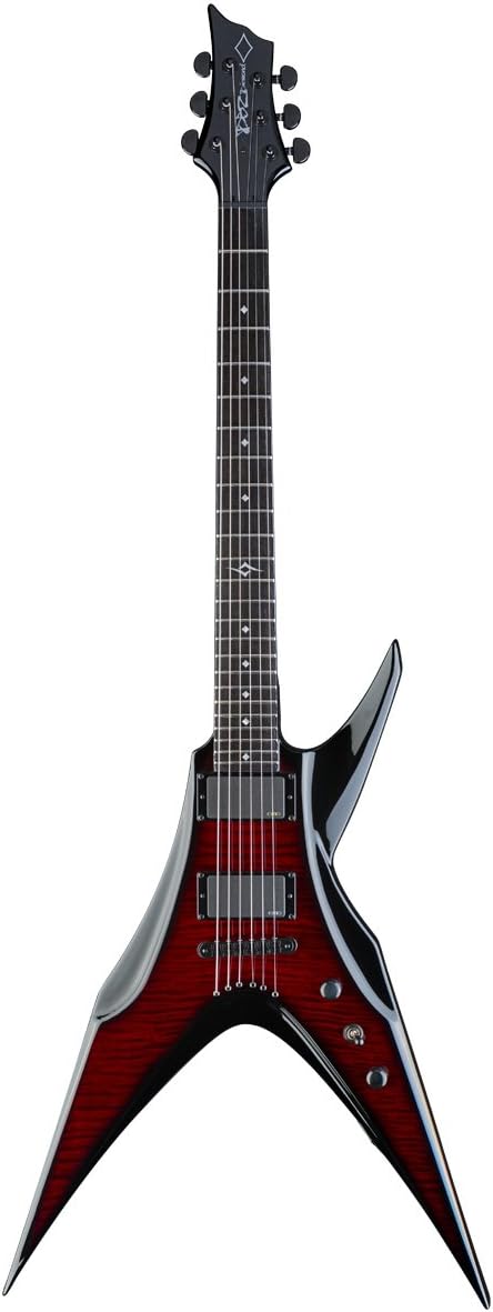 DBZ / Diamond Guitars BOPFM-TR Bird of Prey String Thru FM Electric Guitar, Trans Red