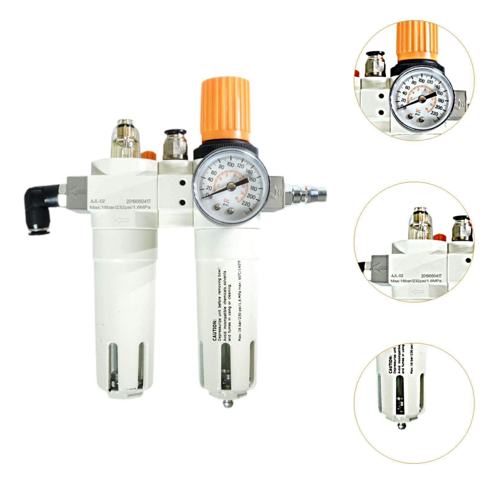 Séparateur D'Huile et d'eau pour Démonte-Pneu Régulateur de Pression pour Compresseur d'air Raccord Central Supérieur Accessoire Antichoc en PP Adapté, Connecteur vers Le