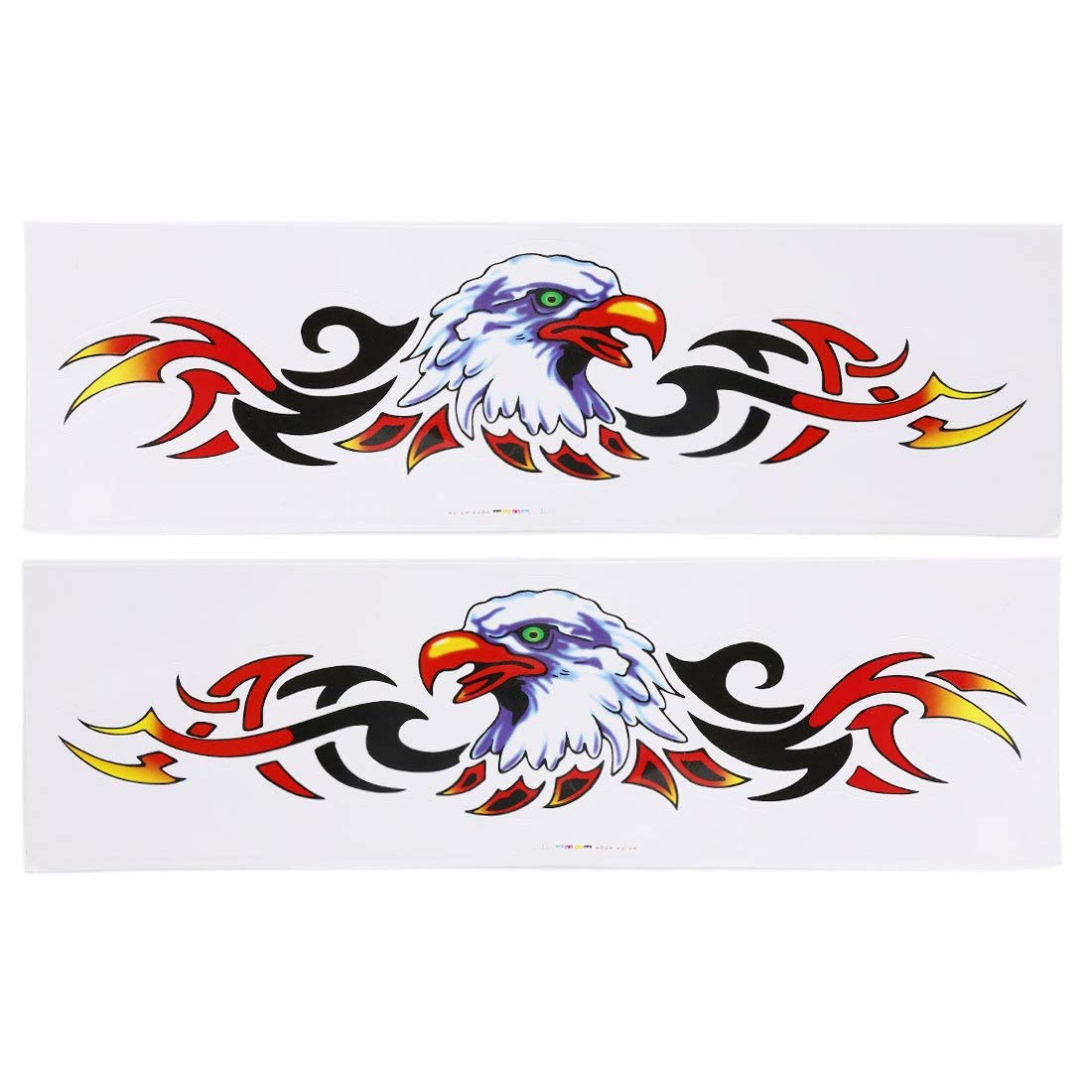 STORE99® 2PCS Eagle Head Fire Flame Design Adhesive Car Exterior Sticker Decor