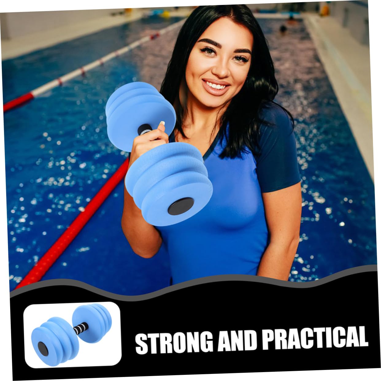 Toddmomy 2pezzi Manubri Galleggianti per Piscina Attrezzatura per Esercizi Acquatici Leggera Bilancieri in Schiuma Eva per Fitness in Acqua Multiuso per Acquagym e Nuoto