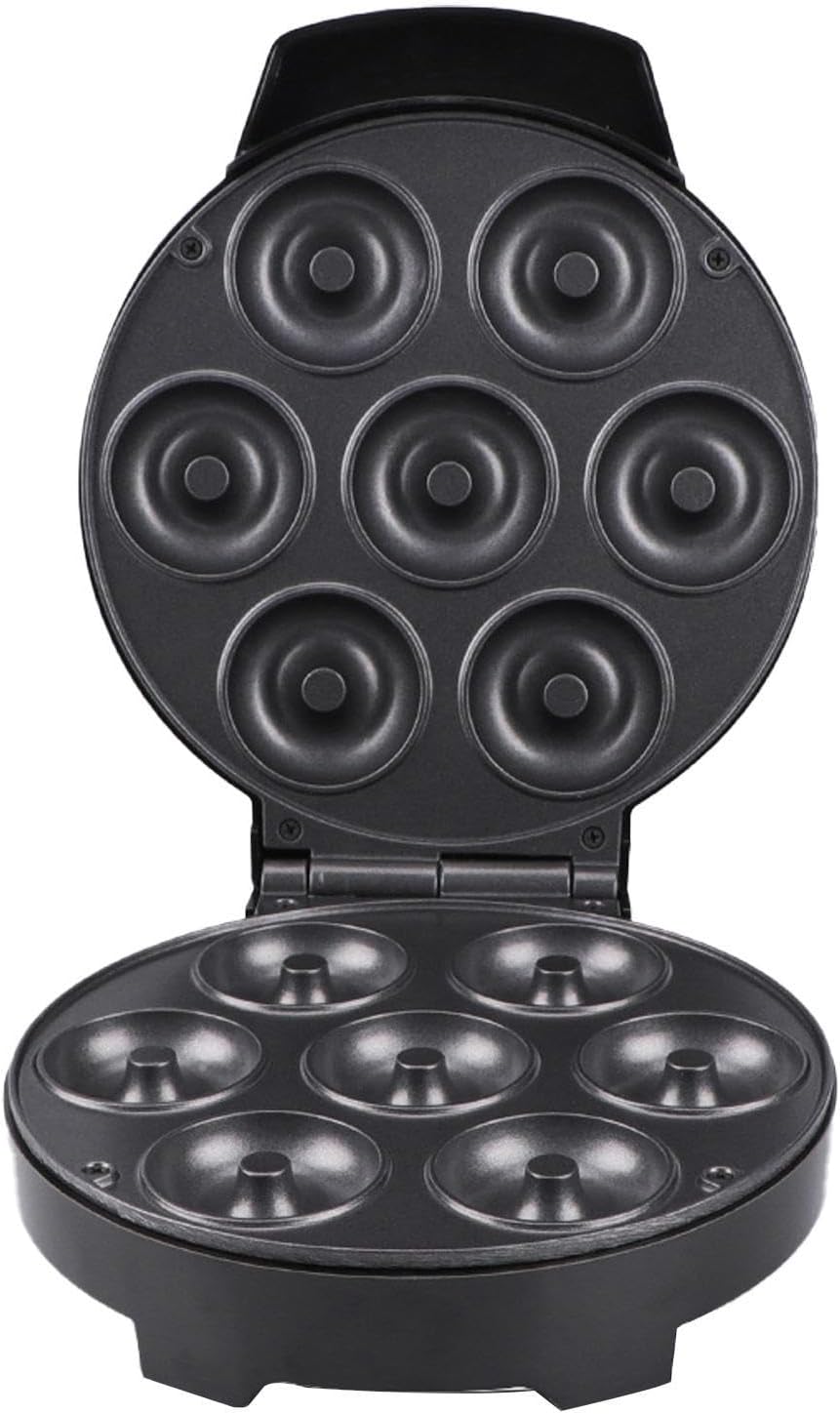 Mini Donut Maker Machine - 7-Hole Double-Sided Heating Kitchen Gadgets | Nonstick Donut Pan Making Machine - for Home Office Cafe Bakery Commercial Homemade Cake Breakfast Dessert