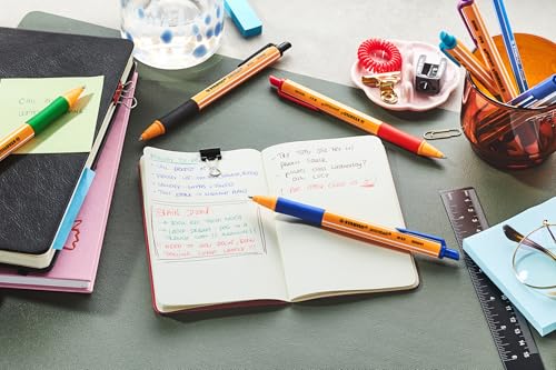 STABILO - Druck-Kugelschreiber - pointball - 4er Pack - blau, schwarz, rot, grün