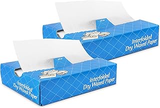 Fit Meal Prep 1000 Sheets 12 x 10.75” Dry Wax Paper Sheets for Food, Gre...