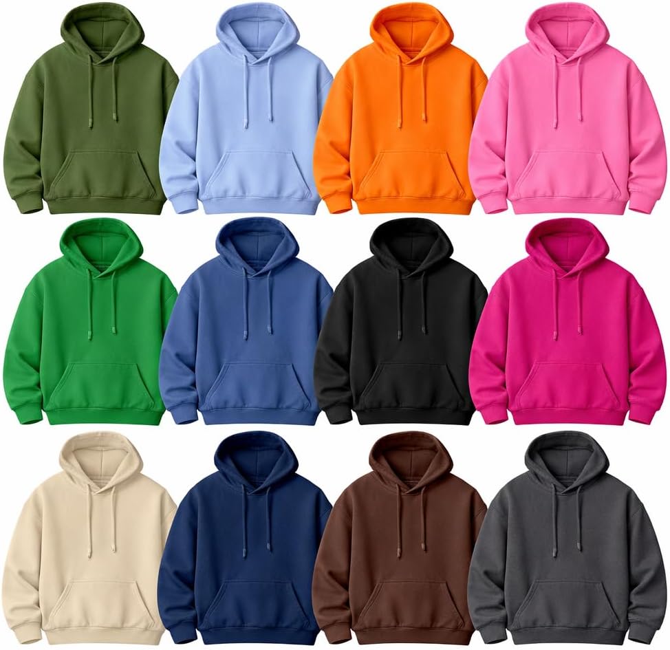 BILLIONHATS Mens Wholesale Hoodie Sweatshirts, Cotton Blend, Bulk Adults Hoodies Sweatshirt