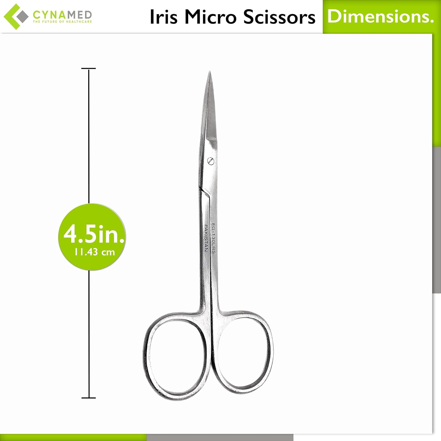 Cyned Micro Dissecting Precis Lab Scissors, Fine Point Straight